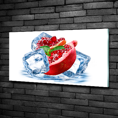 Foto schilderij op glas Granaatappel met ijs