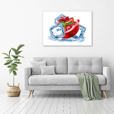 Foto schilderij op glas Granaatappel met ijs