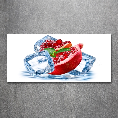 Foto schilderij op glas Granaatappel met ijs