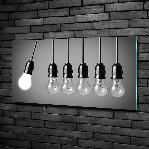 Glazen schilderij Zes gloeilampen