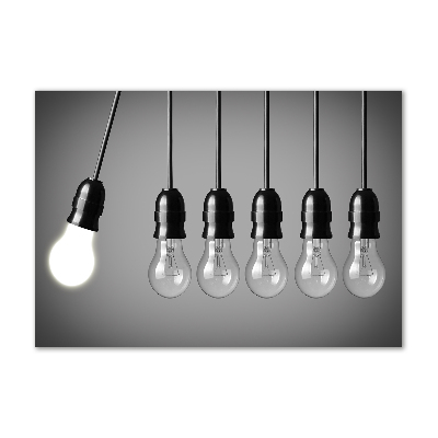 Glazen schilderij Zes gloeilampen