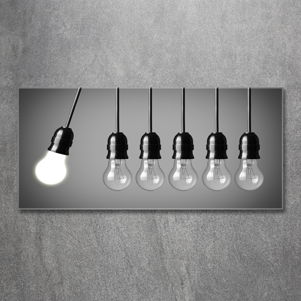 Glazen schilderij Zes gloeilampen