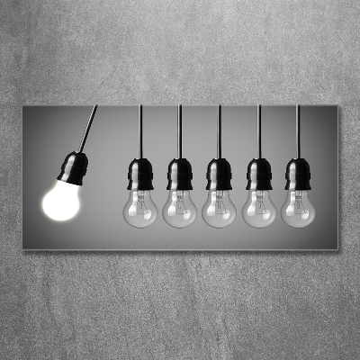 Glazen schilderij Zes gloeilampen