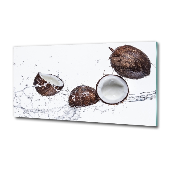Schilderij op glas Kokosnoot met water