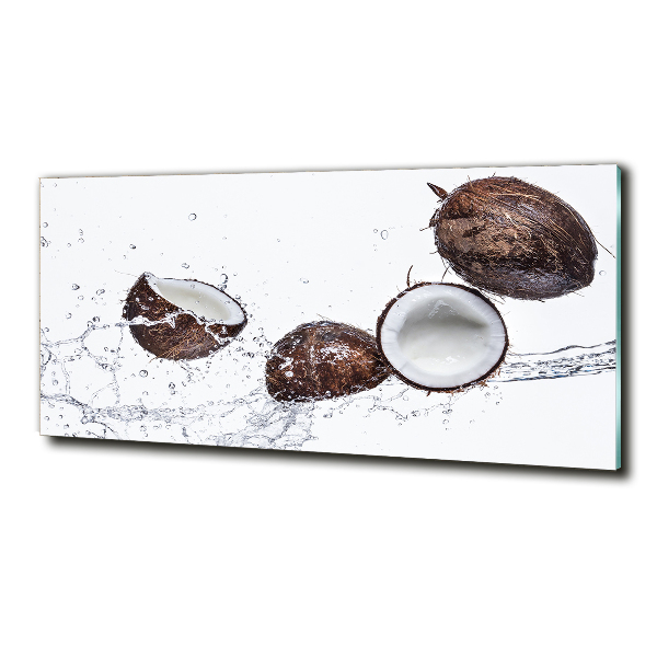 Schilderij op glas Kokosnoot met water
