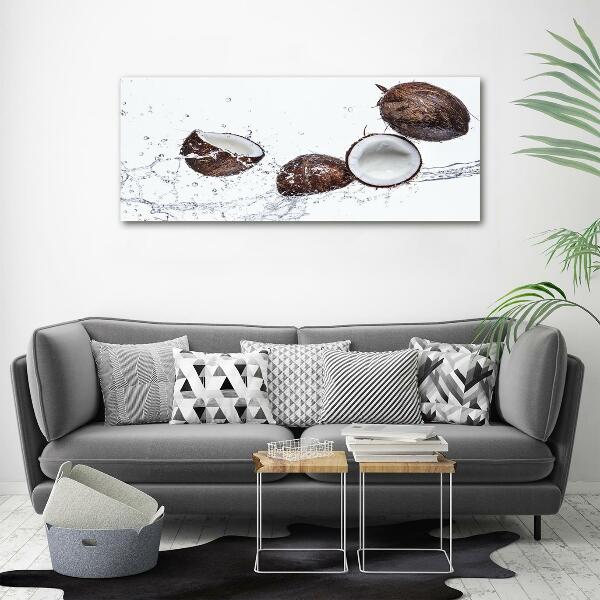 Schilderij op glas Kokosnoot met water