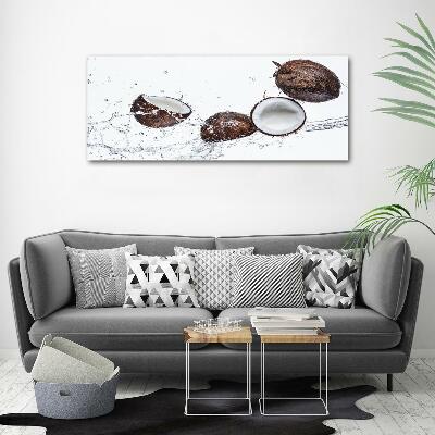 Schilderij op glas Kokosnoot met water