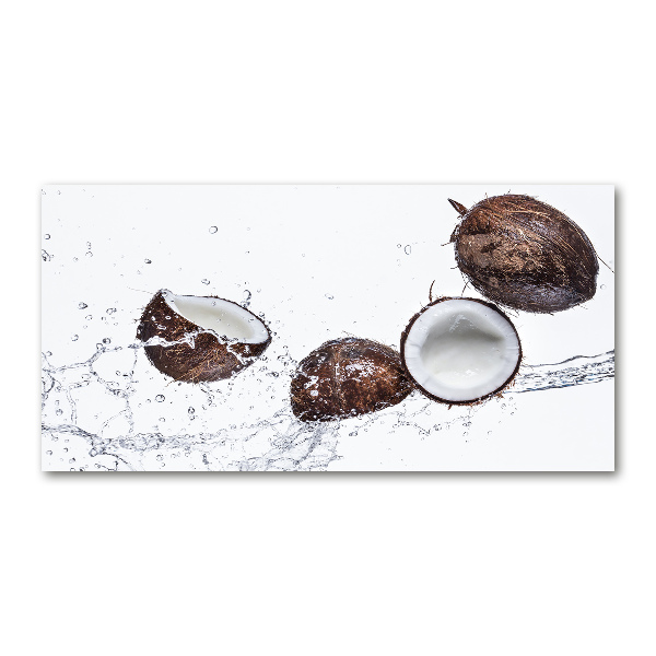 Schilderij op glas Kokosnoot met water