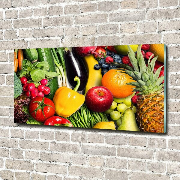 Schilderij op glas Groenten en fruit