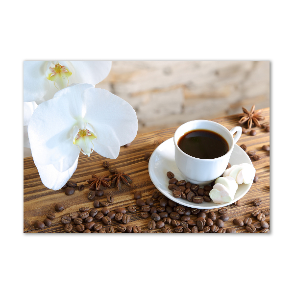 Schilderij glas Een kopje koffie