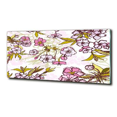 Glazen schilderij Kersenbloesems