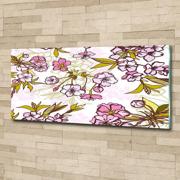 Glazen schilderij Kersenbloesems