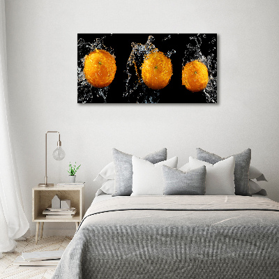 Glazen schilderij Sinaasappels en water