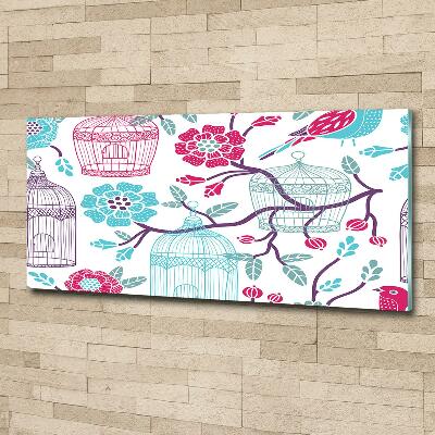 Glazen schilderij Vogelkooien