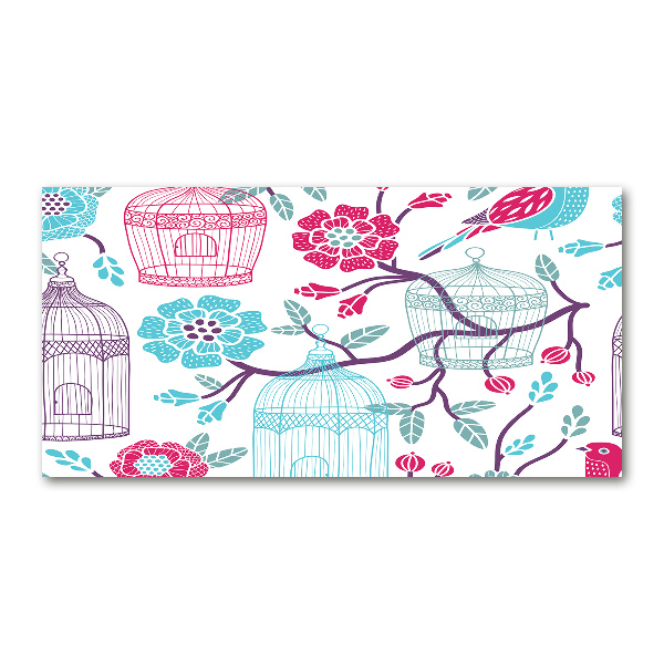 Glazen schilderij Vogelkooien