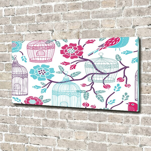 Glazen schilderij Vogelkooien
