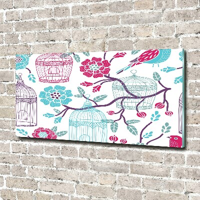 Glazen schilderij Vogelkooien