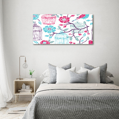 Glazen schilderij Vogelkooien