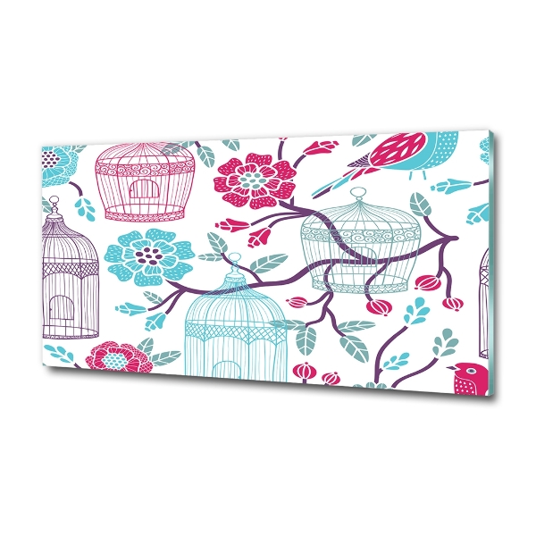 Glazen schilderij Vogelkooien