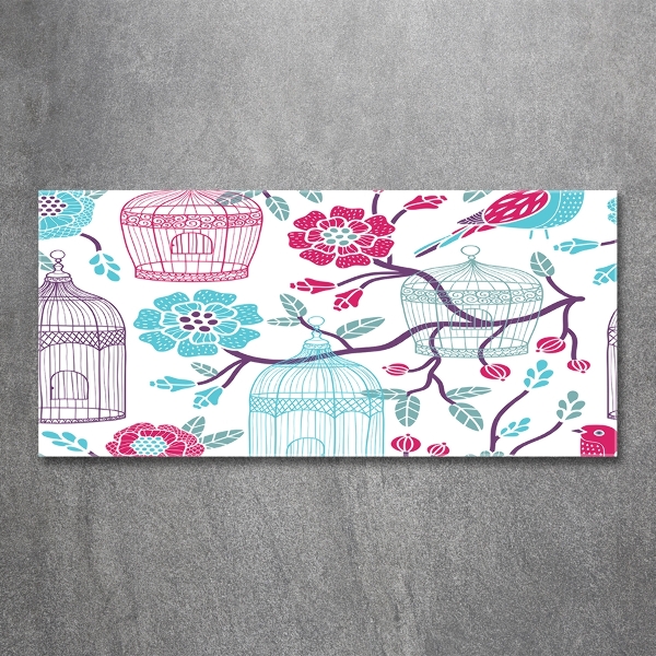 Glazen schilderij Vogelkooien