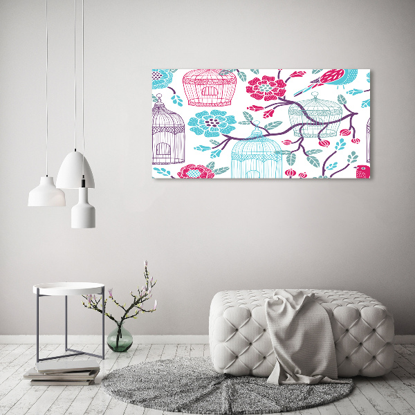 Glazen schilderij Vogelkooien