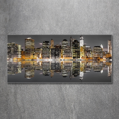 Schilderij glas New York 's nachts