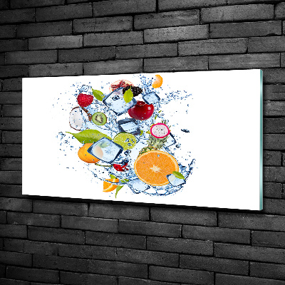 Schilderij glas Fruit en ijs