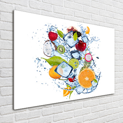 Schilderij glas Fruit en ijs