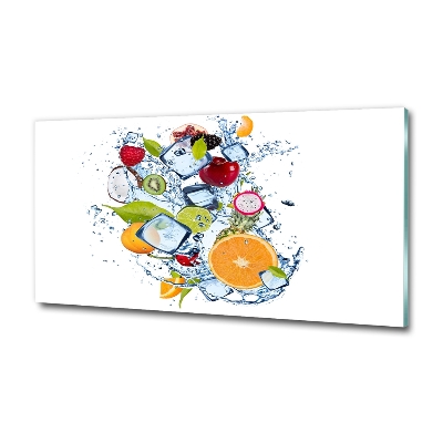 Schilderij glas Fruit en ijs