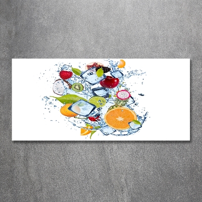 Schilderij glas Fruit en ijs