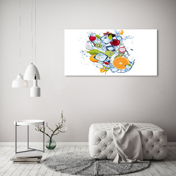 Schilderij glas Fruit en ijs