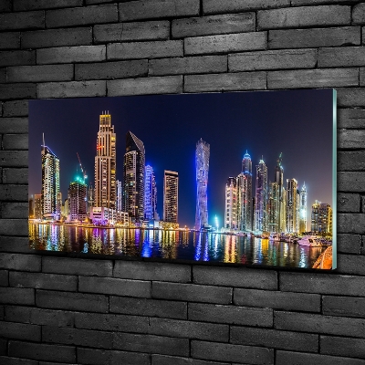 Schilderij op glas Dubai 's nachts