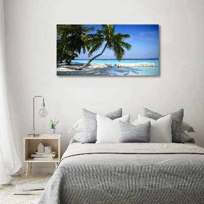 Schilderij glas Tropisch strand