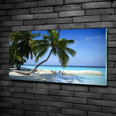 Schilderij glas Tropisch strand