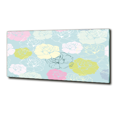 Schilderij glas Rozen