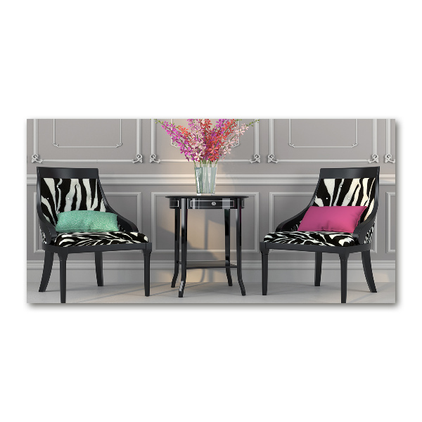 Foto schilderij op glas Twee stoelen