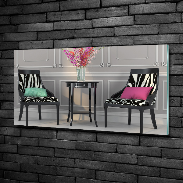 Foto schilderij op glas Twee stoelen