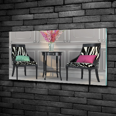 Foto schilderij op glas Twee stoelen