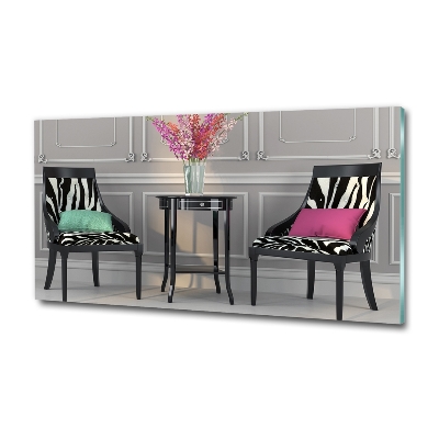 Foto schilderij op glas Twee stoelen