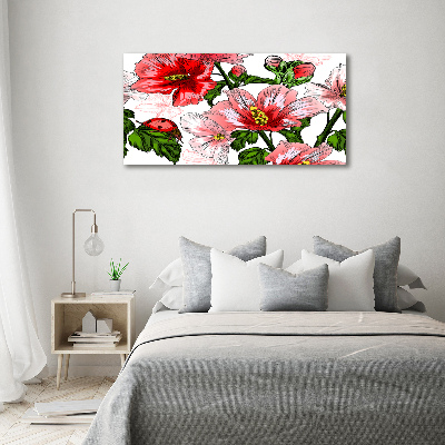 Glazen schilderij Hibiscus