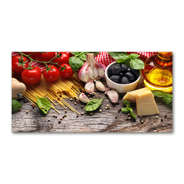 Glazen schilderij Italiaans eten