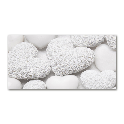 Schilderij op glas Witte hartachtergrond