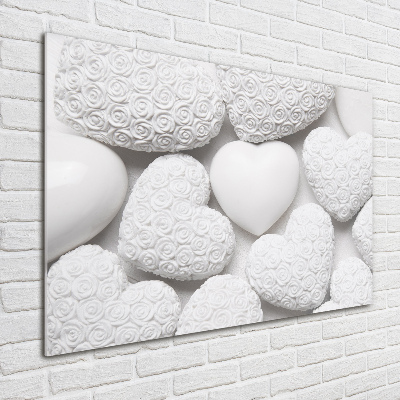 Schilderij op glas Witte hartachtergrond