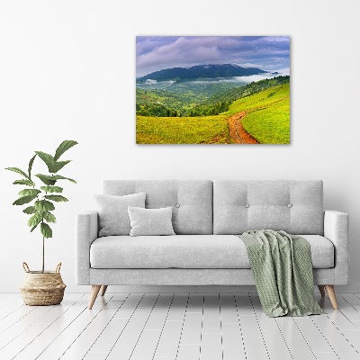 Foto schilderij op glas Groene heuvels