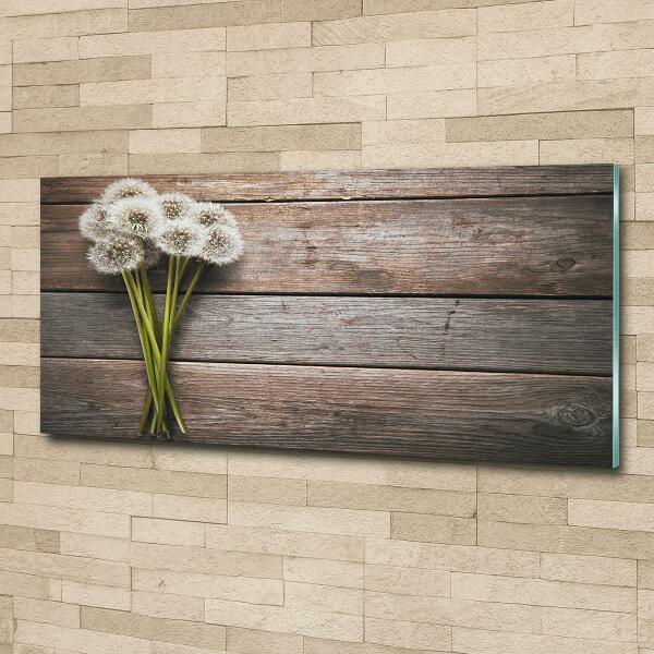 Glazen schilderij Paardenbloemenhout