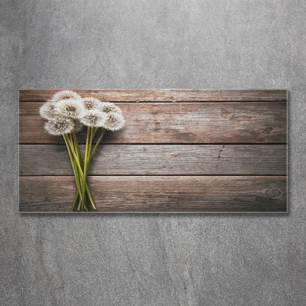 Glazen schilderij Paardenbloemenhout