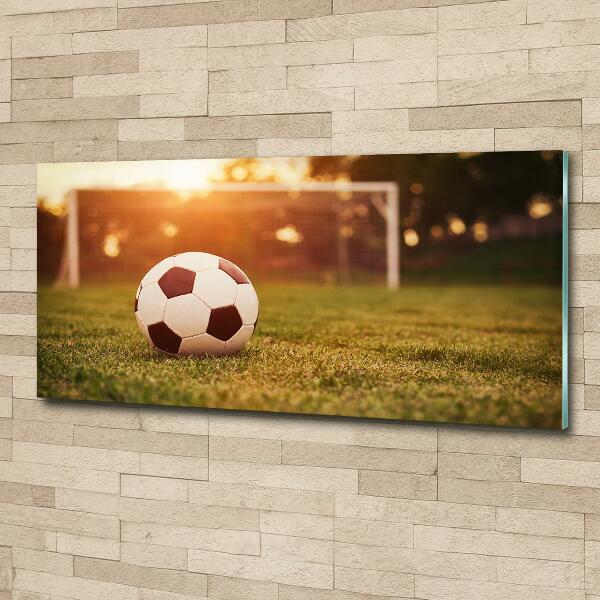 Schilderij glas De bal op het veld