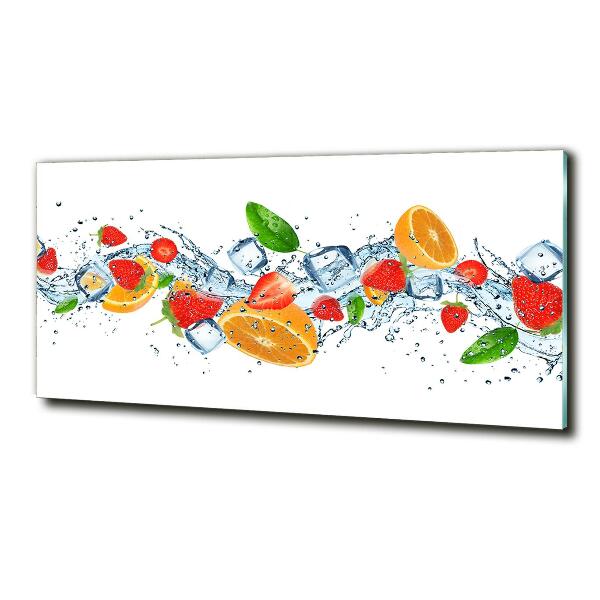 Schilderij glas Fruit met ijs