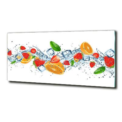 Schilderij glas Fruit met ijs