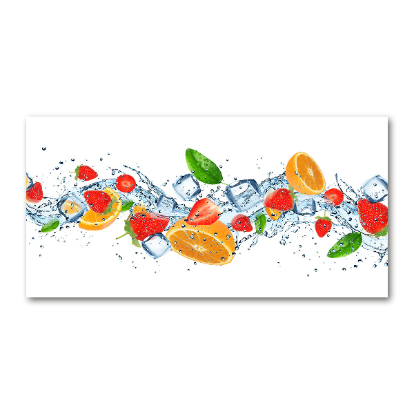 Schilderij glas Fruit met ijs